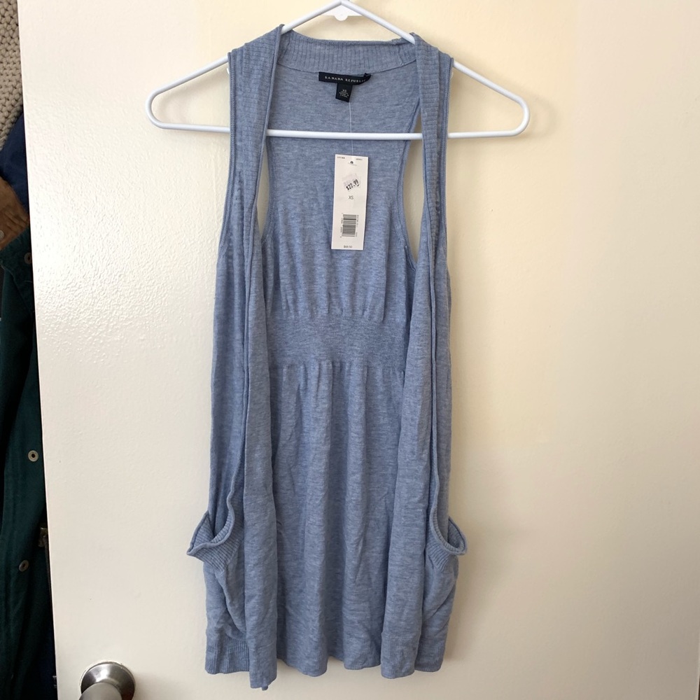 Banana republic blue sleeveless cardigan